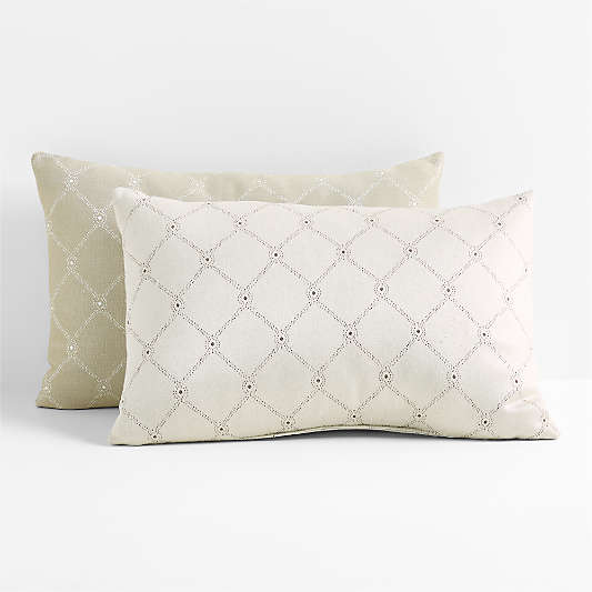 Sunbrella ® Sweeney 22"x15" White Nectar Outdoor Throw Pillow by Jake Arnold