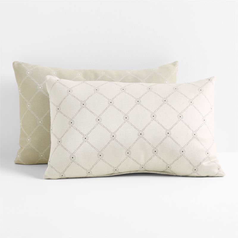 Sunbrella ® Sweeney 22"x15" White Nectar Outdoor Throw Pillow by Jake Arnold