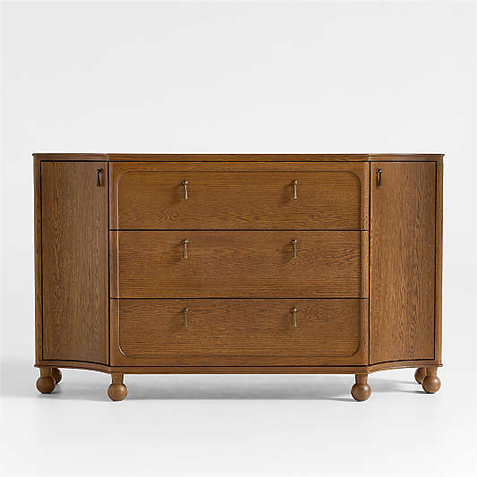 Thurloe 58" Oak Wood Kids 3-Drawer Dresser by Jake Arnold