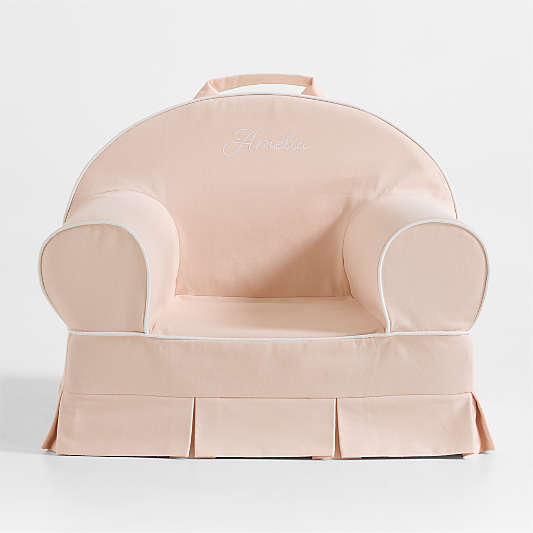 Whittle Seashell Pink Small Kids Lounge Nod Chair by Jake Arnold