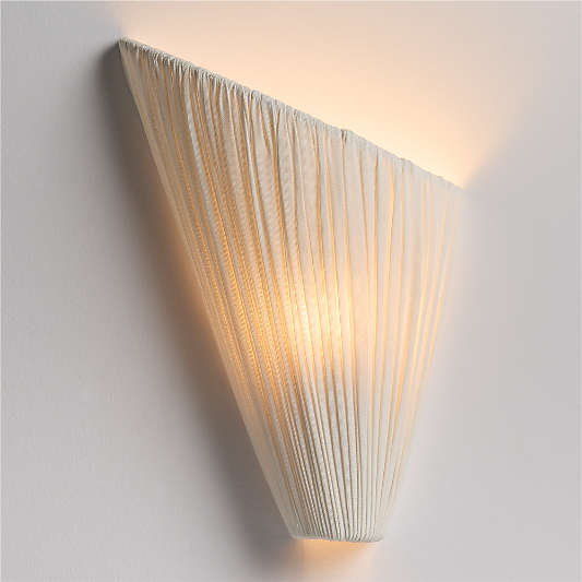Cannato White Fabric Left Facing Wall Sconce Light by Jeremiah Brent