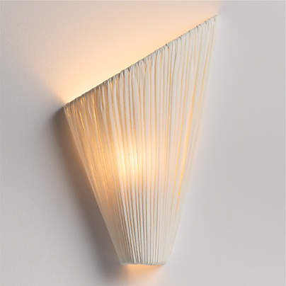 Cannato White Fabric Right Facing Wall Sconce Light by Jeremiah Brent