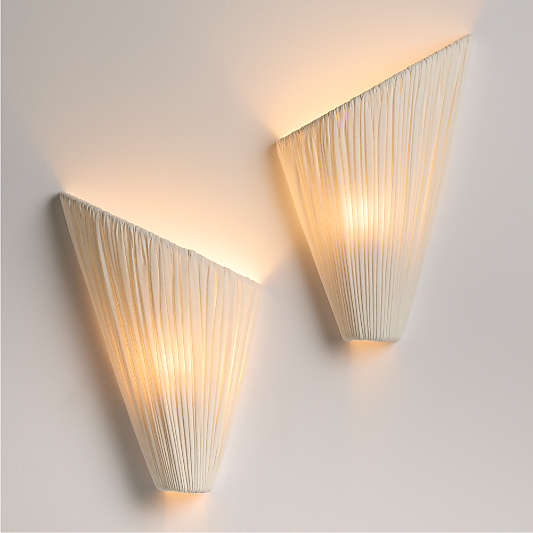 Cannato White Fabric Right Facing Wall Sconce Light by Jeremiah Brent