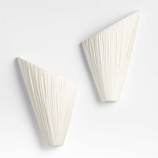 Cannato White Fabric Left Facing Wall Sconce Light by Jeremiah Brent