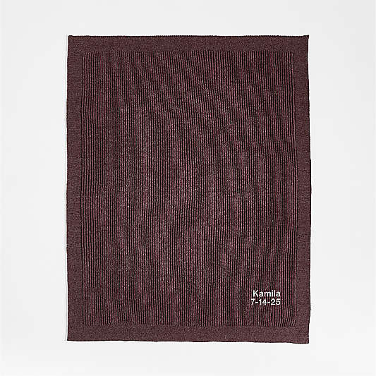 Cherished Chestnut Red Wool Blend 50"x60" Kids Fisherman's Knit Throw Blanket by Jeremiah Brent