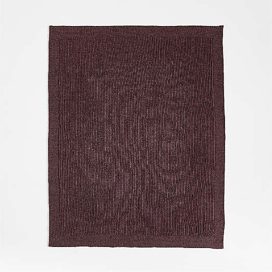 Cherished Chestnut Red Wool Blend 50"x60" Kids Fisherman's Knit Throw Blanket by Jeremiah Brent