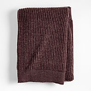 Cherished Chestnut Red Wool Blend 50"x60" Fisherman's Knit Kids Throw Blanket by Jeremiah Brent