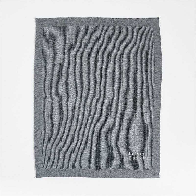 Cherished Smoke Blue Wool Blend 50"x60" Kids Fisherman's Knit Throw Blanket by Jeremiah Brent - image 4 of 8