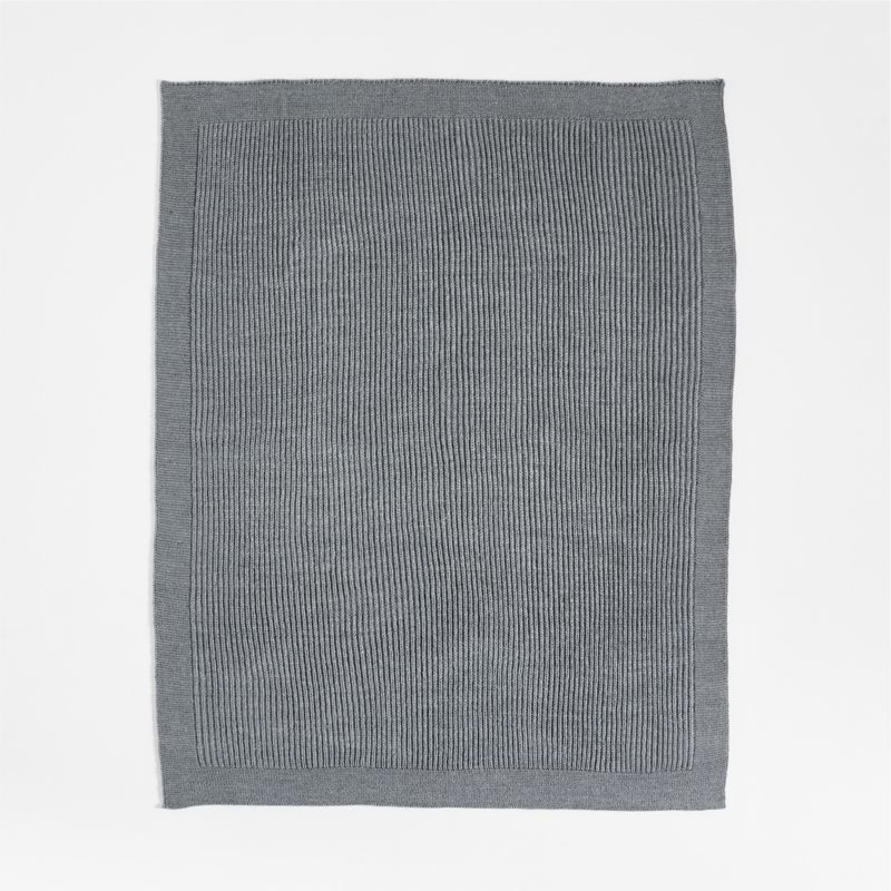 Cherished Smoke Blue Wool Blend 50"x60" Kids Fisherman's Knit Throw Blanket by Jeremiah Brent - image 5 of 8