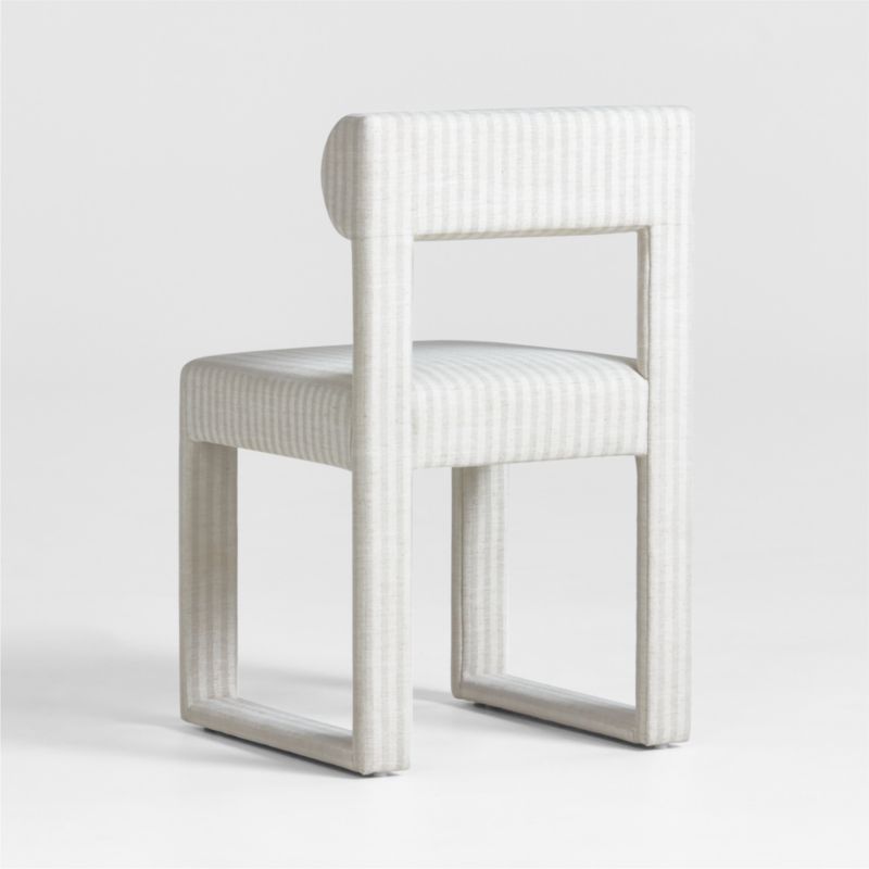 Collector's Upholstered Ivory and Natural Striped Kids Desk Chair by Jeremiah Brent - image 6 of 8