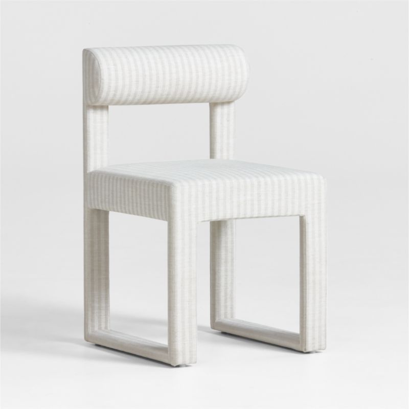 Collector's Upholstered Ivory and Natural Striped Kids Desk Chair by Jeremiah Brent - image 0 of 8