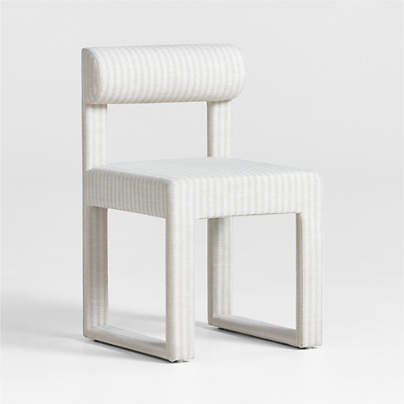 Collector's Upholstered Ivory and Natural Striped Kids Desk Chair by Jeremiah Brent