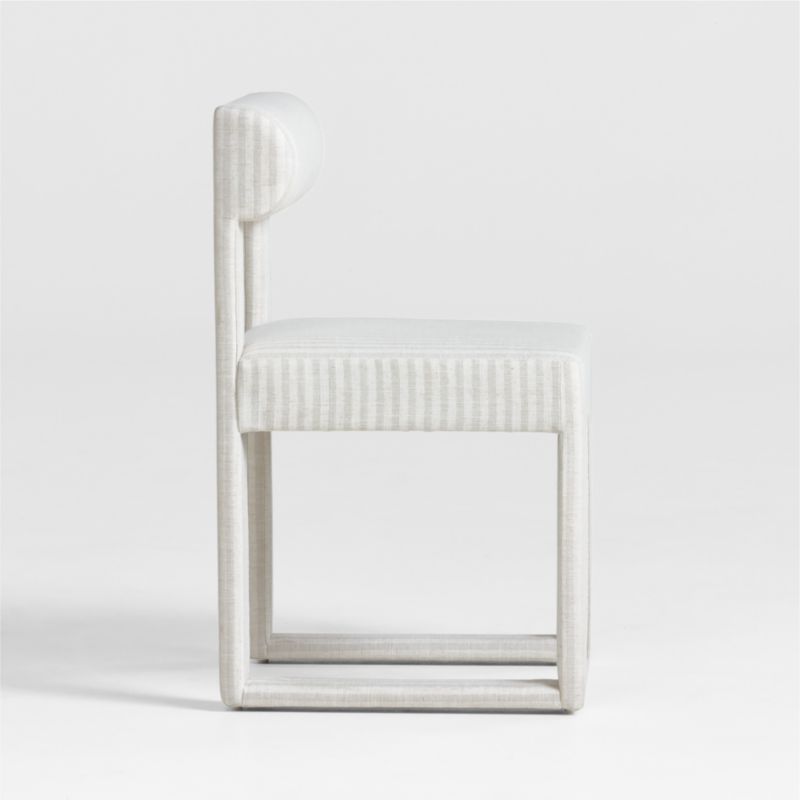 Collector's Upholstered Ivory and Natural Striped Kids Desk Chair by Jeremiah Brent - image 5 of 8