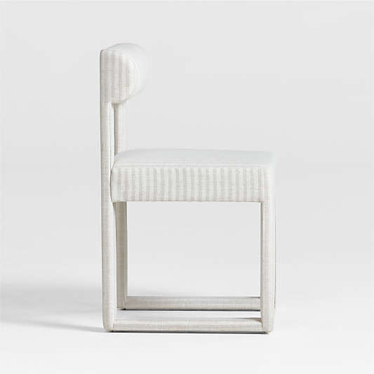 Collector's Upholstered Ivory and Natural Striped Kids Desk Chair by Jeremiah Brent