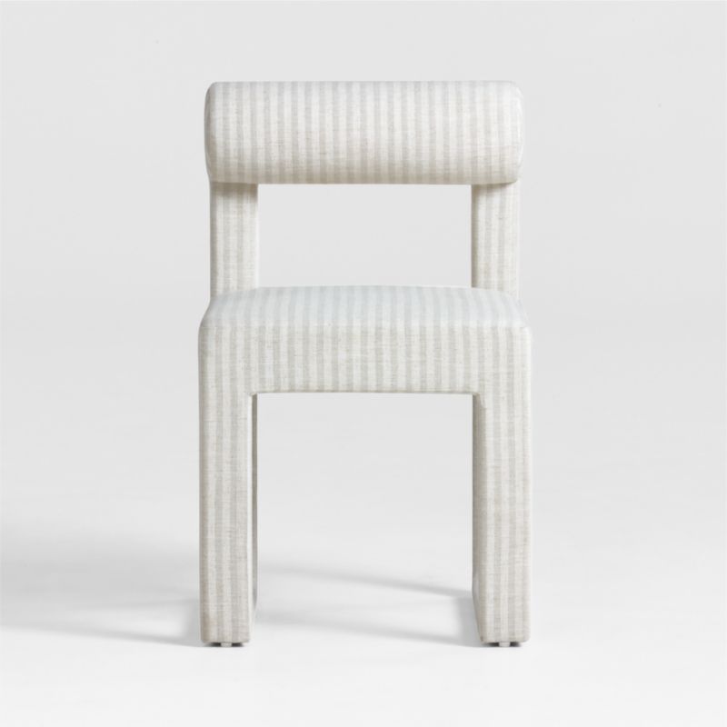 Collector's Upholstered Ivory and Natural Striped Kids Desk Chair by Jeremiah Brent - image 4 of 8