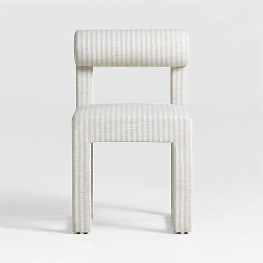 Collector's Upholstered Ivory and Natural Striped Kids Desk Chair by Jeremiah Brent