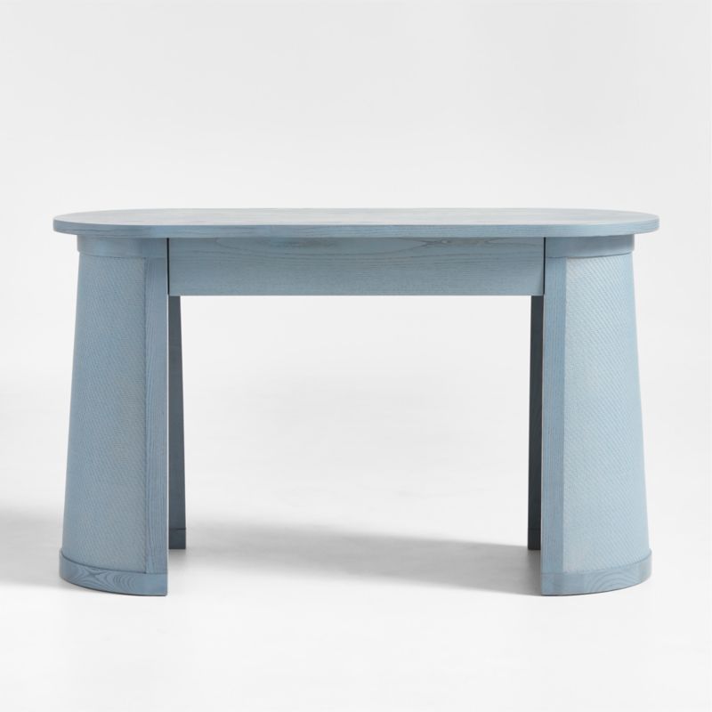 Collector's Cane and Wood Light Blue Kids Desk by Jeremiah Brent - image 0 of 7