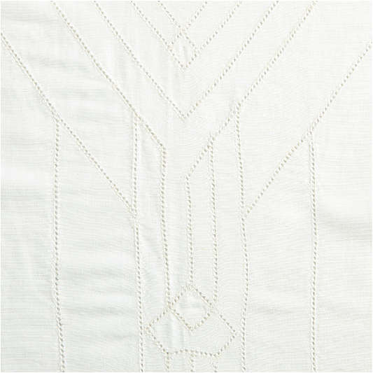 Crisp White Deco Linen Sheer Window Curtain Panel by Jeremiah Brent