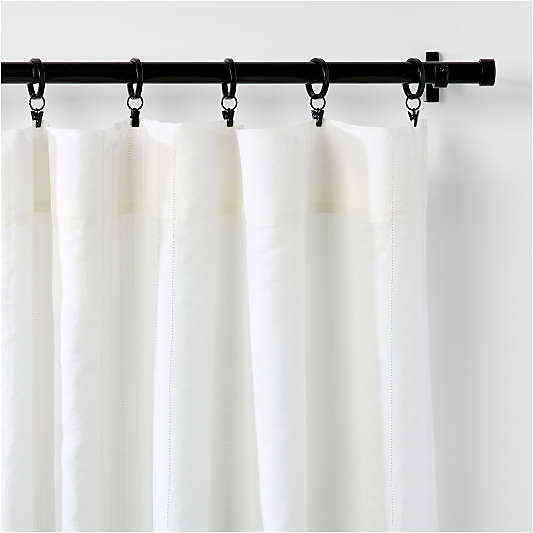 Crisp White Deco Linen Sheer Window Curtain Panel 52"x84" by Jeremiah Brent
