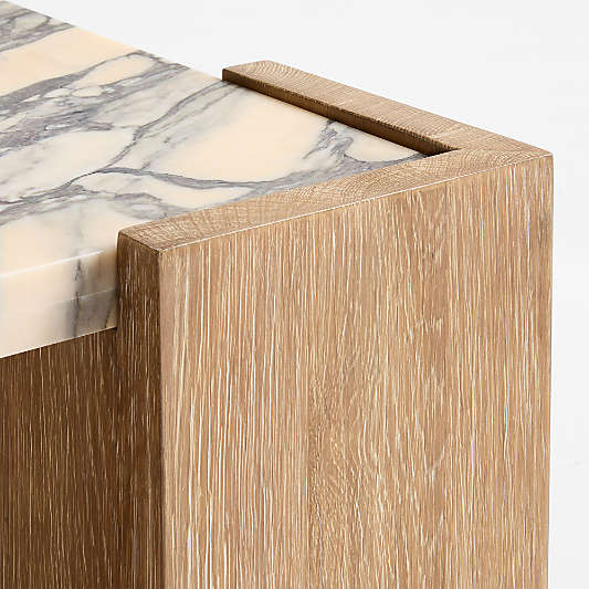 Elysia Marble and Oak 44.5" Square Coffee Table by Jeremiah Brent