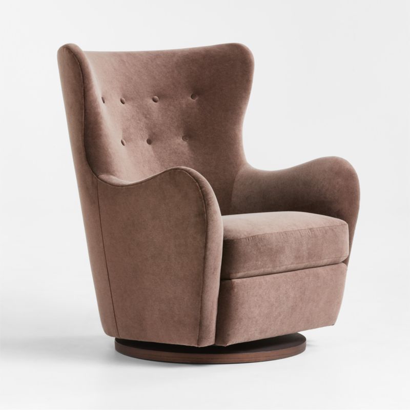 Embrace Chocolate Brown Velvet Swivel Glider Nursery Chair by Jeremiah Brent - image 0 of 9