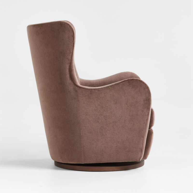 Embrace Chocolate Brown Velvet Swivel Glider Nursery Chair by Jeremiah Brent - image 7 of 9