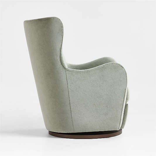 Embrace Sage Green Velvet Swivel Glider Nursery Chair by Jeremiah Brent