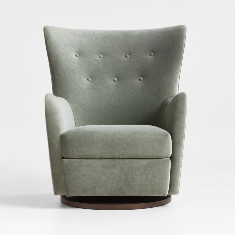 Embrace Sage Green Velvet Swivel Glider Nursery Chair by Jeremiah Brent - image 3 of 7