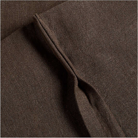 French Pleat Deep Brown Linen Blend Blackout Window Curtain Panel by Jeremiah Brent
