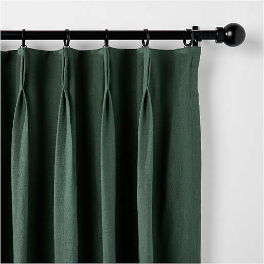French Pleat Verdigris Green Linen Blend Blackout Window Curtain Panel by Jeremiah Brent