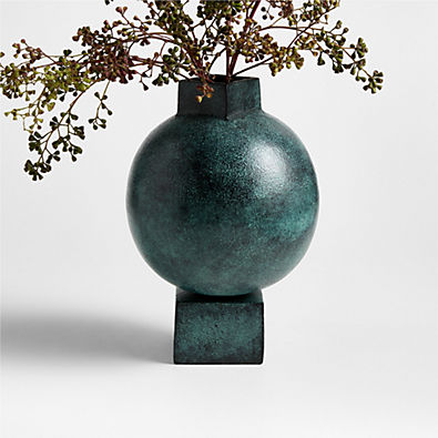 View Giaco Small Green Patina Vase 10 by Jeremiah Brent details