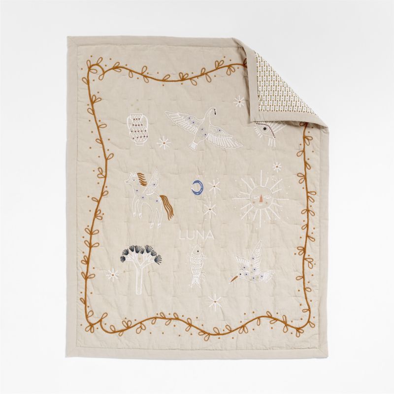 Gwen Embroidered Organic Cotton Baby Crib Quilt by Jeremiah Brent - image 3 of 10