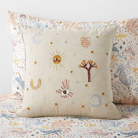 Gwen Embroidered Square Kids Throw Pillow by Jeremiah Brent