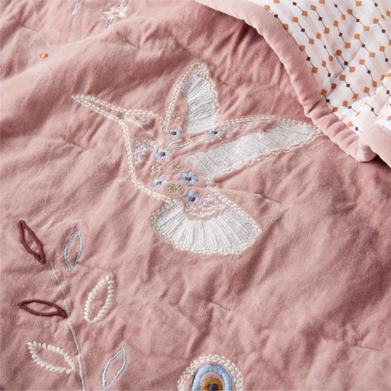 Heirloom Embroidered Organic Cotton Velvet Kids Full/Queen Quilt by Jeremiah Brent - image 12 of 13