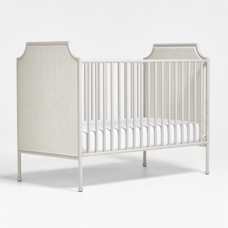 Heritage Metal and Upholstered Cozy Grey Convertible Baby Crib and Toddler Bed Rail by Jeremiah Brent - image 0 of 8