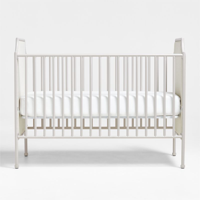 Heritage Metal and Upholstered Cozy Grey Convertible Baby Crib and Toddler Bed Rail by Jeremiah Brent - image 4 of 8