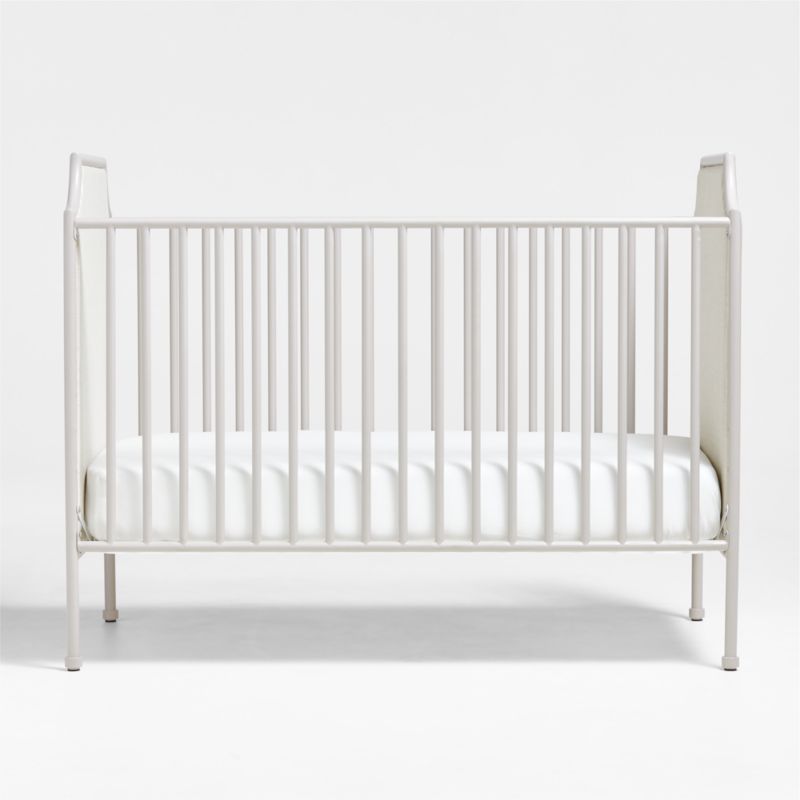 Heritage Metal and Upholstered Cozy Grey Convertible Baby Crib and Toddler Bed Rail by Jeremiah Brent - image 6 of 8