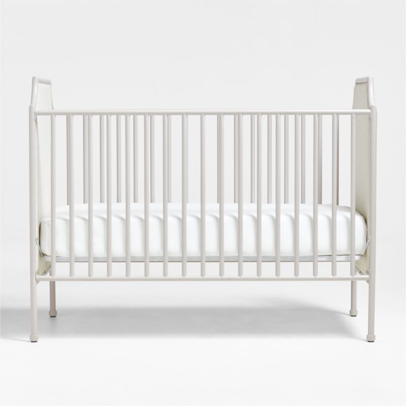 Heritage Metal and Upholstered Cozy Grey Convertible Baby Crib and Toddler Bed Rail by Jeremiah Brent - image 5 of 8