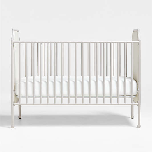 Heritage Metal and Upholstered Cozy Grey Convertible Baby Crib by Jeremiah Brent