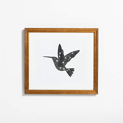 Hummingbird Gold Framed Wall Art Print by Jeremiah Brent