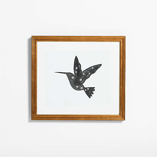 Hummingbird Gold Framed Wall Art Print by Jeremiah Brent