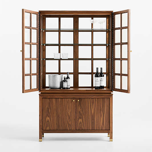 Lattice 40" Walnut and Glass Storage Cabinet by Jeremiah Brent