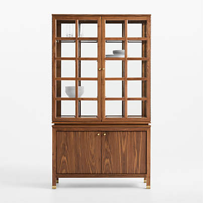 Lattice 40" Walnut and Glass Storage Cabinet by Jeremiah Brent