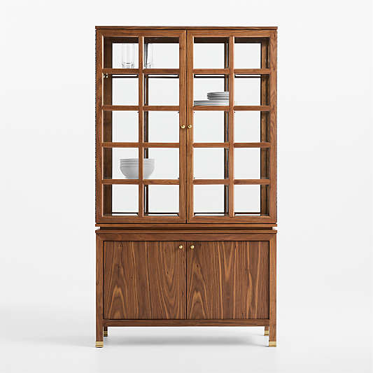 Lattice 40" Walnut and Glass Storage Cabinet by Jeremiah Brent