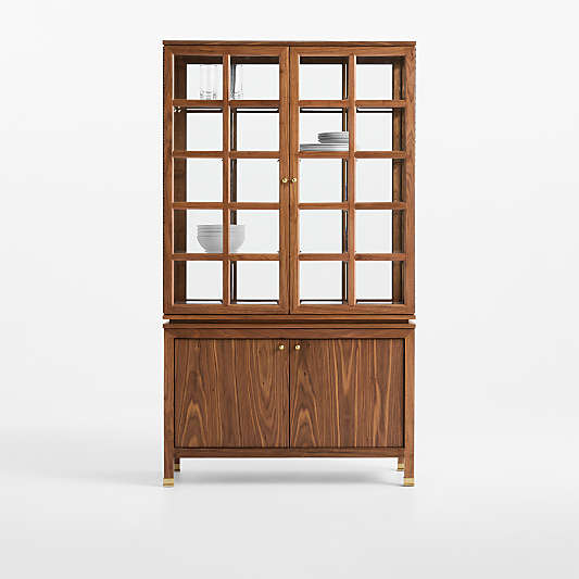 Lattice 40" Walnut and Glass Storage Display Cabinet by Jeremiah Brent