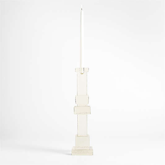 Lumen Large Cast Glass Taper Candle Holder 16" by Jeremiah Brent