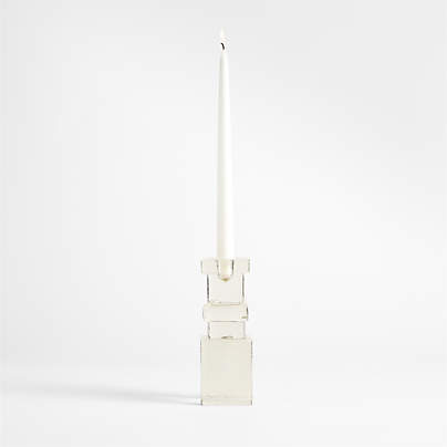 Lumen Small Cast Glass Taper Candle Holder 7.6" by Jeremiah Brent