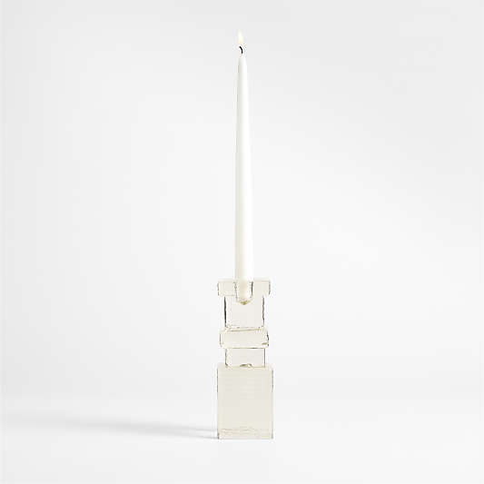 Lumen Small Cast Glass Taper Candle Holder 7.6" by Jeremiah Brent