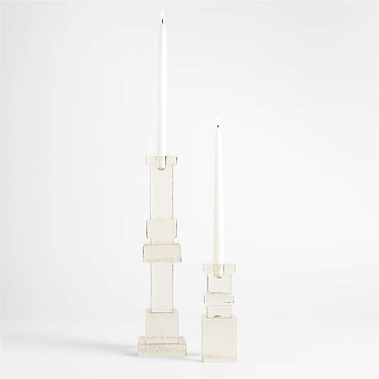 Lumen Cast Glass Taper Candle Holders by Jeremiah Brent