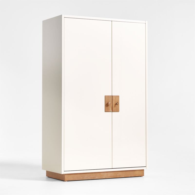 Memoire Ivory High-Gloss Lacquer Kids Storage Armoire Cabinet by Jeremiah Brent - image 8 of 13